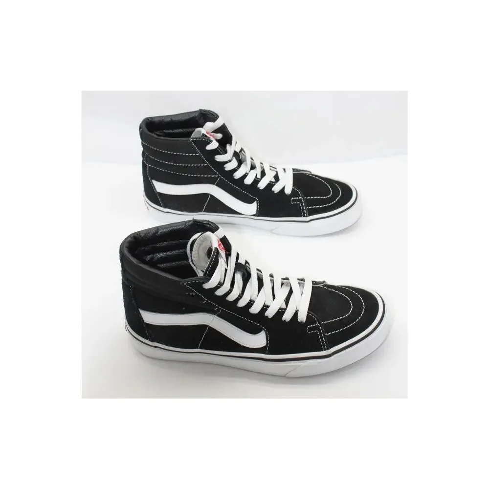 Vans Black & White Streetwear Skater Casual Suede Canvas High Top Sneakers 7.5